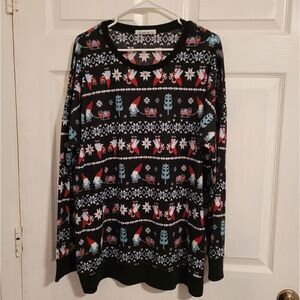 Lavaca Christmas print slit hem